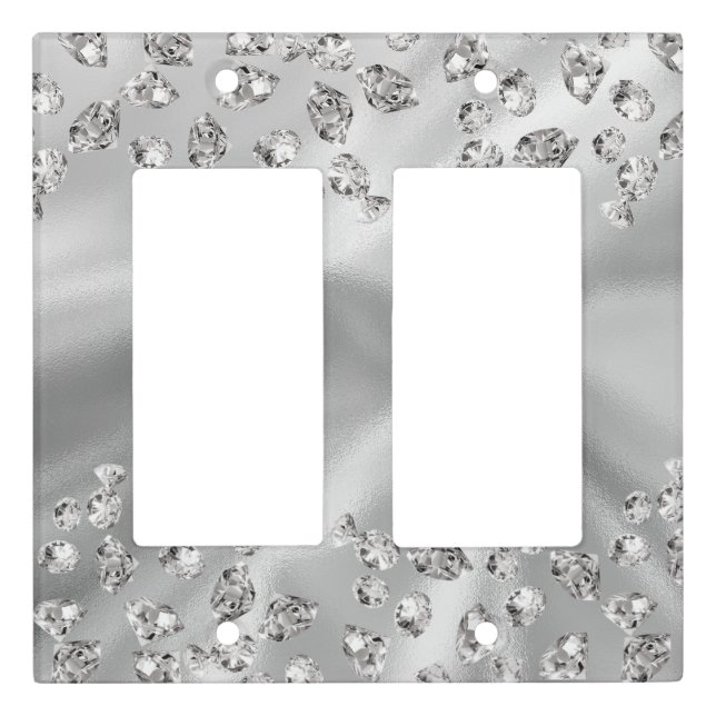 diamonds pattern modern elegant girly trendy light switch cover (Front)