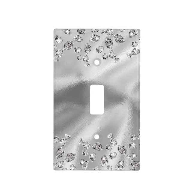 diamonds pattern modern elegant girly trendy light switch cover (Front)