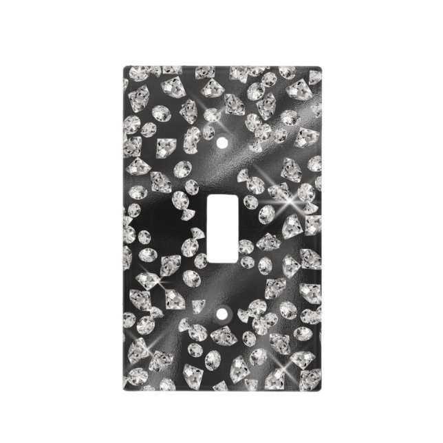 diamonds pattern modern luxury elegant girly  ligh light switch cover (Front)