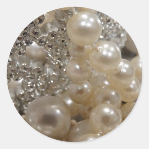 Diamonds  Pearls Classic Round Sticker