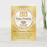 Diamonds Pearls, Personalized, 88th Birthday Card