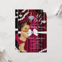 Diamonds and pearls sales baby shower invitations