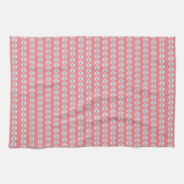 Diamonds pink bg kitchen towel (Horizontal)