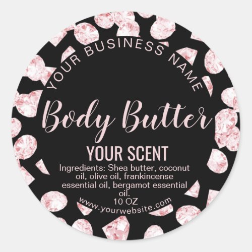 diamonds product label body butter add logo