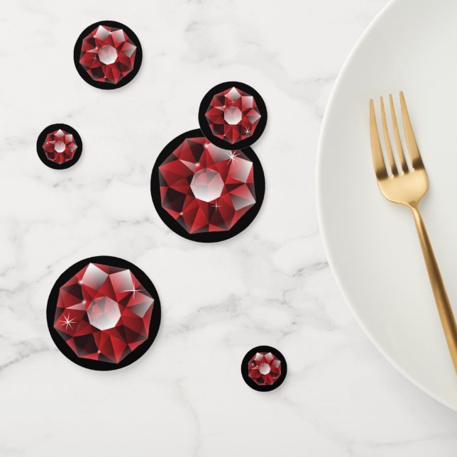 Diamonds Rhinestone Red Ruby Confetti (Group)