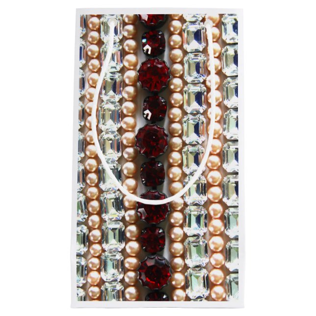 Diamonds rubies pearls small gift bag (Front)