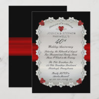 Diamonds Rubies Red 40th Wedding Anniversary
