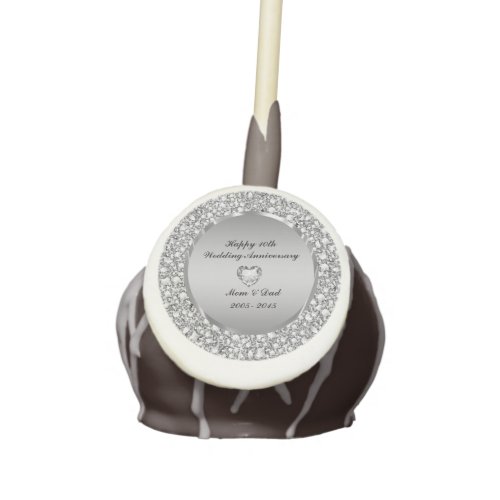 Diamonds  Silver 10th Wedding Anniversary Cake Pops