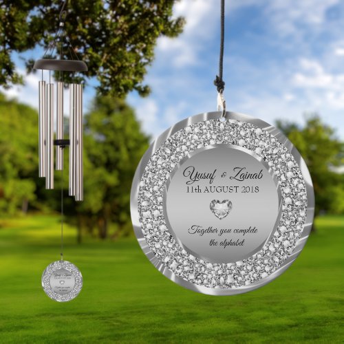 Diamonds & Silver Wedding Gift Anniversary Wind Chime