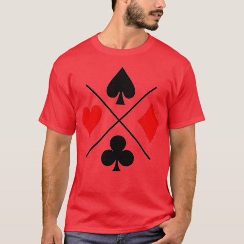 DIAMONDS SPADES HEARTS CLUBS PLAYING CARD SUITS PO T_Shirt