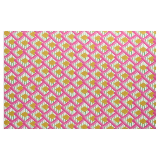 Diamonds Stripes Watercolor Pattern Fabric