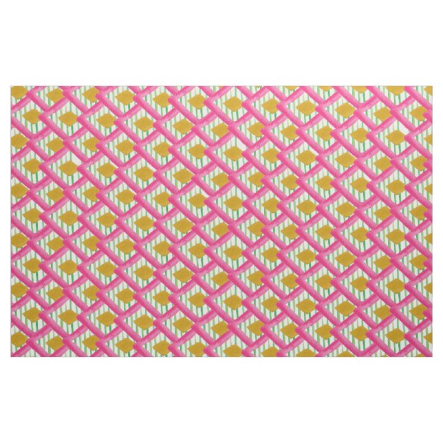 Diamonds Stripes Watercolor Pattern Fabric (Fat Quarter)