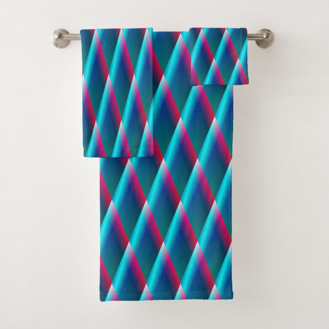 Diamonds Teal Bath Towel Set (Insitu)