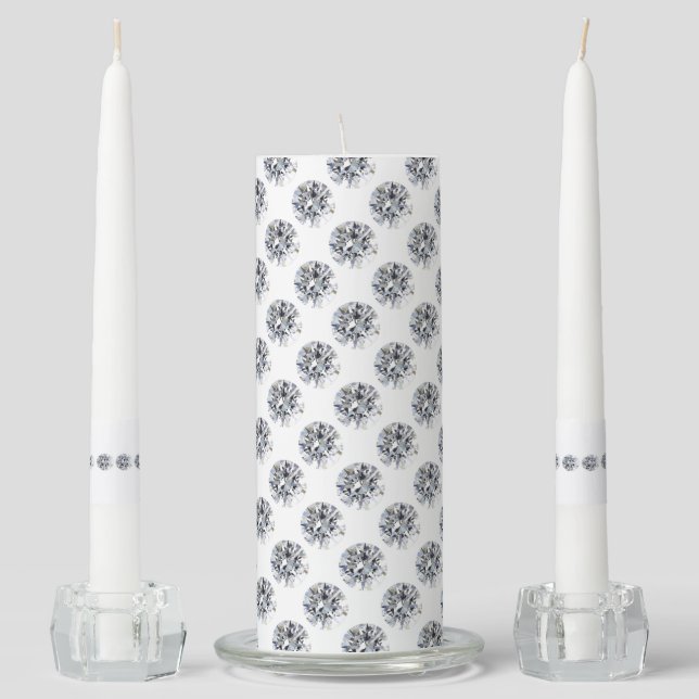 Diamonds Unity Candle Set (Front)