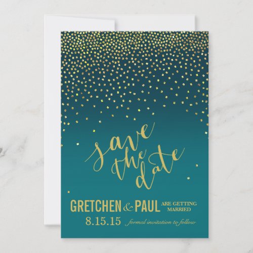 Diamonds Wedding Save the Date  turquoise