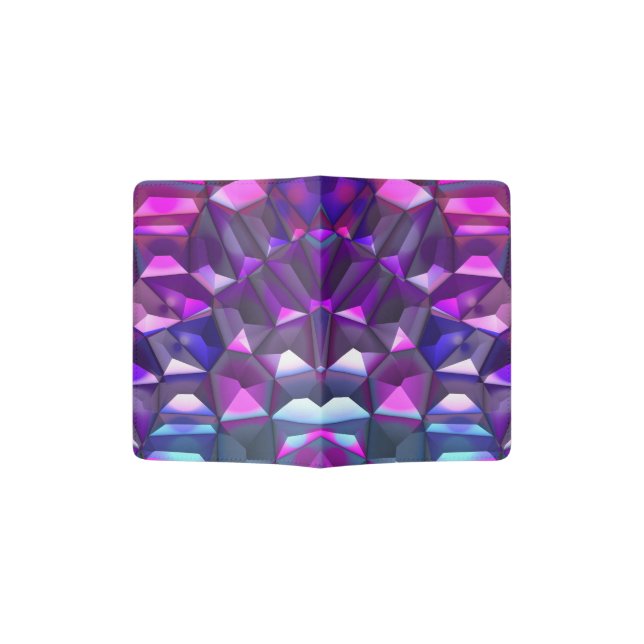 Diamont pattern - purple passport holder (Opened)