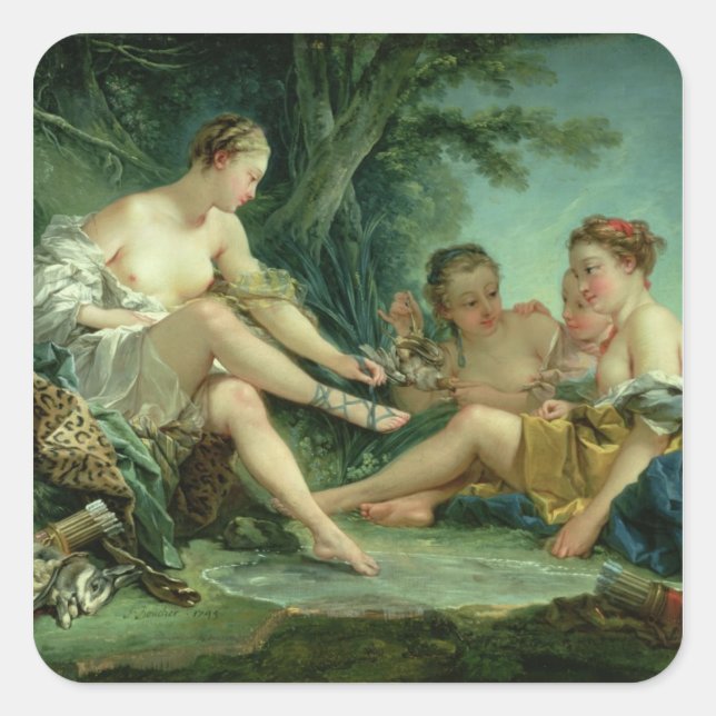 Diana after the Hunt, 1745 Square Sticker (Front)