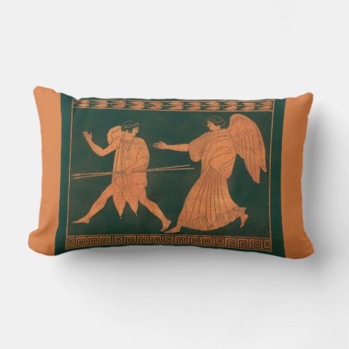 Diana and an Angel Vintage Roman Mythology Lumbar Pillow