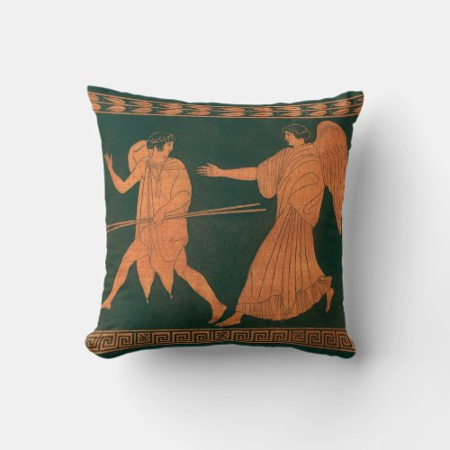 Diana and an Angel Vintage Roman Mythology Throw Pillow