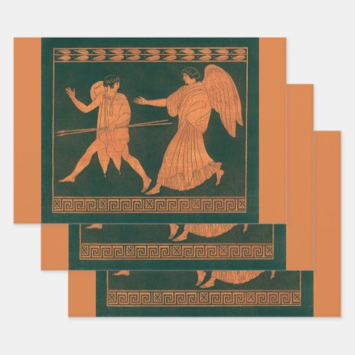 Diana and an Angel Vintage Roman Mythology Wrapping Paper Sheets