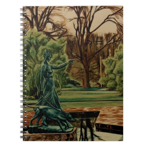 Diana Artemis Sculpture In Gardens Notebook