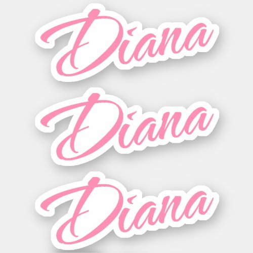 Diana Decorative Name in Pink x3 Sticker