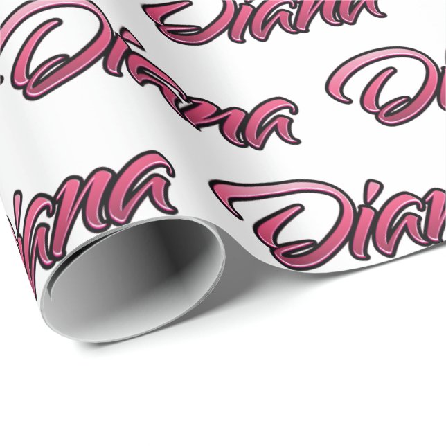 Diana faded pink personalized gift paper (Roll Corner)