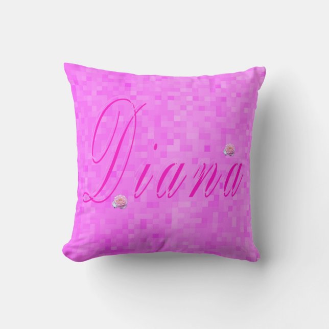 Diana Girls Name Logo, Throw Pillow (Front)