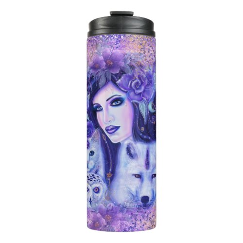 Diana goddess art by Renee Thermal Tumbler