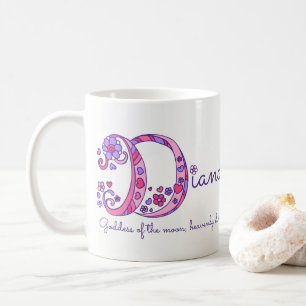 Diana name meaning personalized D monogram mug