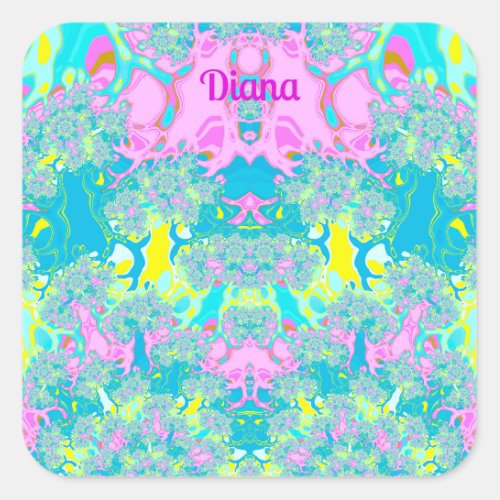 DIANA  PASTEL PERFECTION  SQUARE STICKER