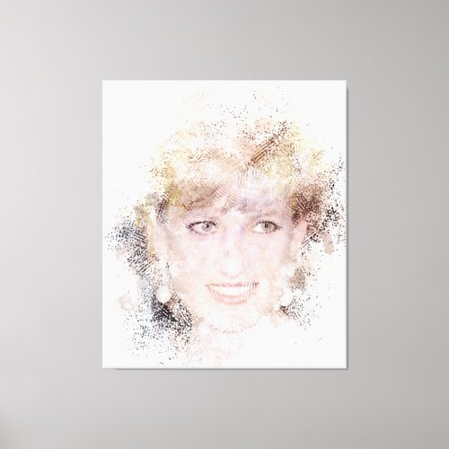 Diana The Peoples Princess Watercolor Portrait Canvas Print