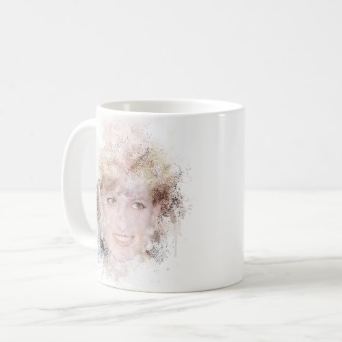 Diana The Peoples Princess Watercolor Portrait Co Coffee Mug