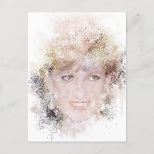 Diana The People's Princess Watercolor Portrait Holiday Postcard