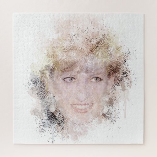 Diana The Peoples Princess Watercolor Portrait Jigsaw Puzzle