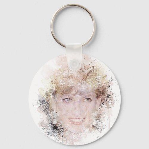 Diana The Peoples Princess Watercolor Portrait Keychain