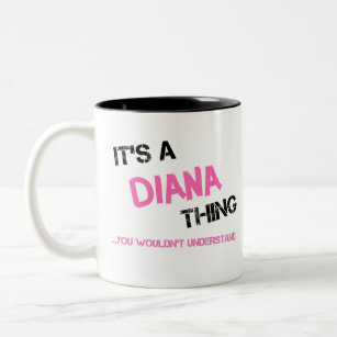 Diana name meaning personalized D monogram mug