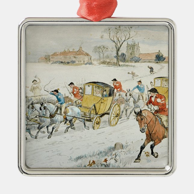 Diana Wood's Wedding: returning from Church Metal Ornament (Front)