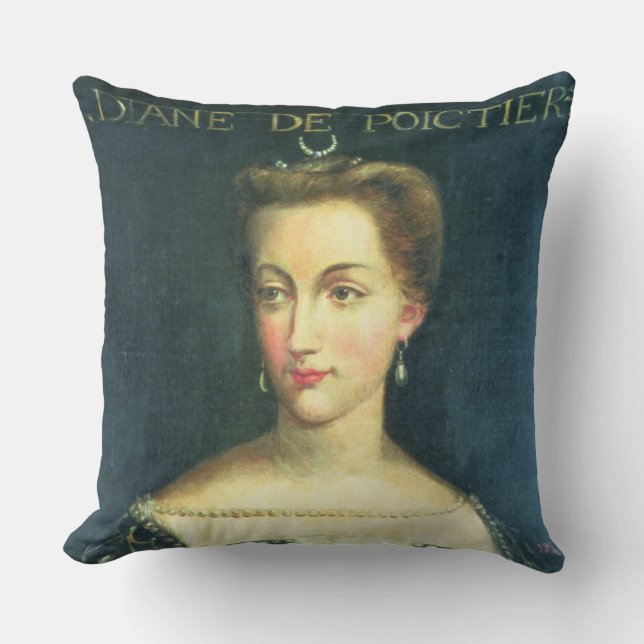 Diane de Poitiers (oil on canvas) Throw Pillow (Front)