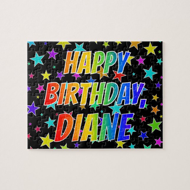 "DIANE" First Name, Fun "HAPPY BIRTHDAY" Jigsaw Puzzle (Horizontal)