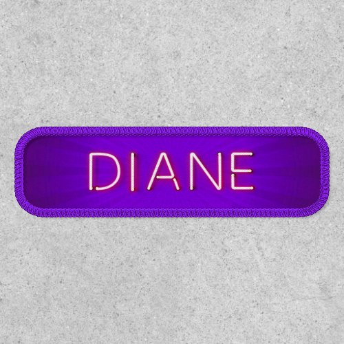 Diane name in glowing neon lights patch