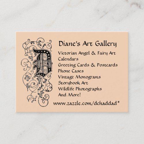 Dianes Art Gallery Business Card