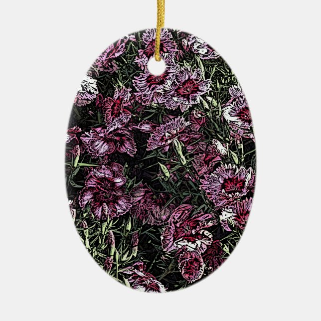 DIANTHUS CERAMIC ORNAMENT (Front)