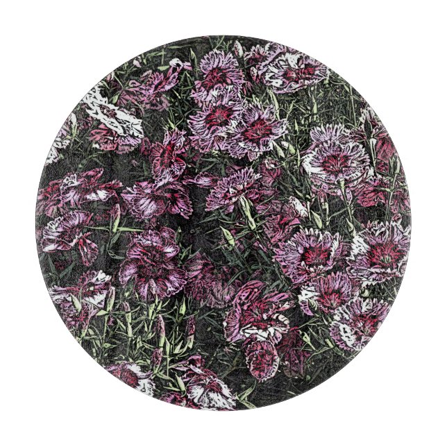 DIANTHUS FLOWERS CUTTING BOARD (Front)