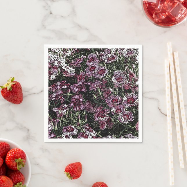 DIANTHUS FLOWERS PAPER NAPKINS (Insitu)