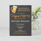 Diaper and Beer party baby shower invitation boy (Standing Front)