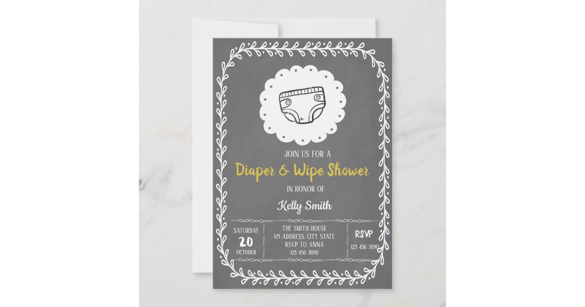 Diaper and wipe shower invitation Zazzle