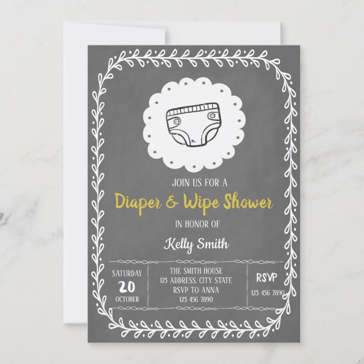 Diaper and wipe shower invitation Zazzle