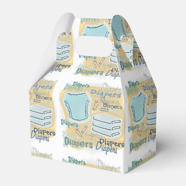 Diaper Baby Shower Favor Boxes (Front Side)