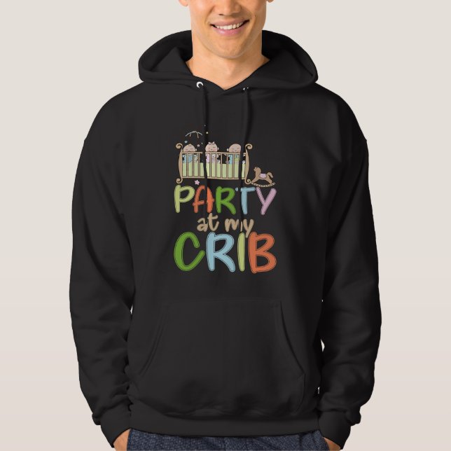 Diaper Boy Girl Party In My Crib Wet Messy Little  Hoodie (Front)